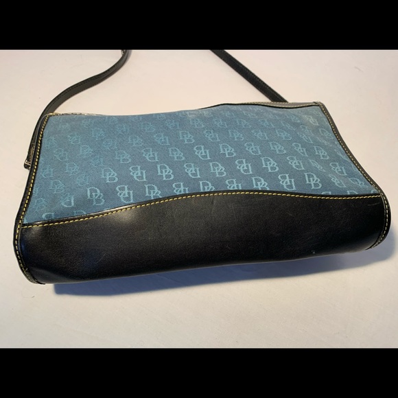 Vintage Dooney & Bourke Blue Leather Canvas Bag - Picture 4 of 14